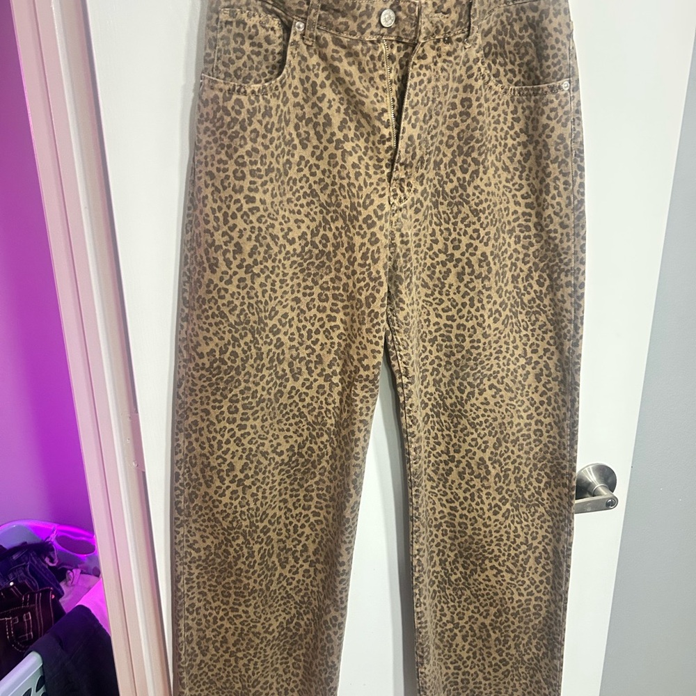 Zara Brown Animal Print Trousers